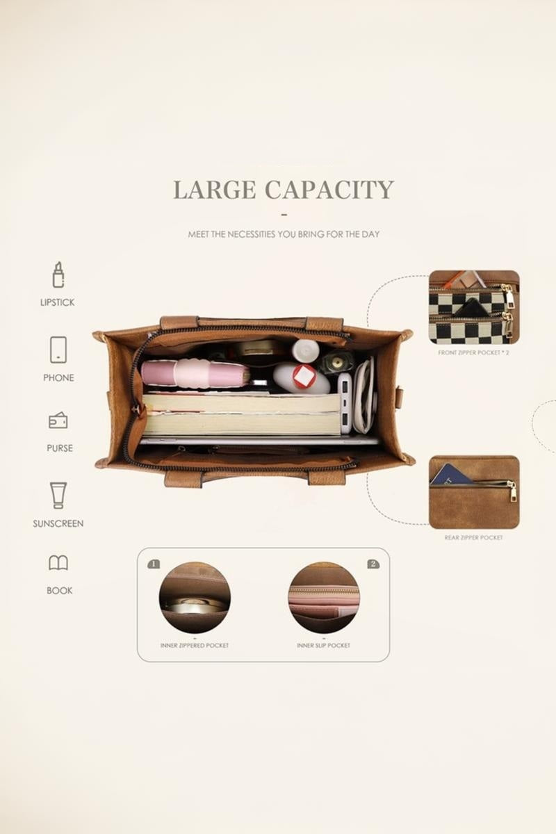 CHECKERED CANVAS TOTE BAG