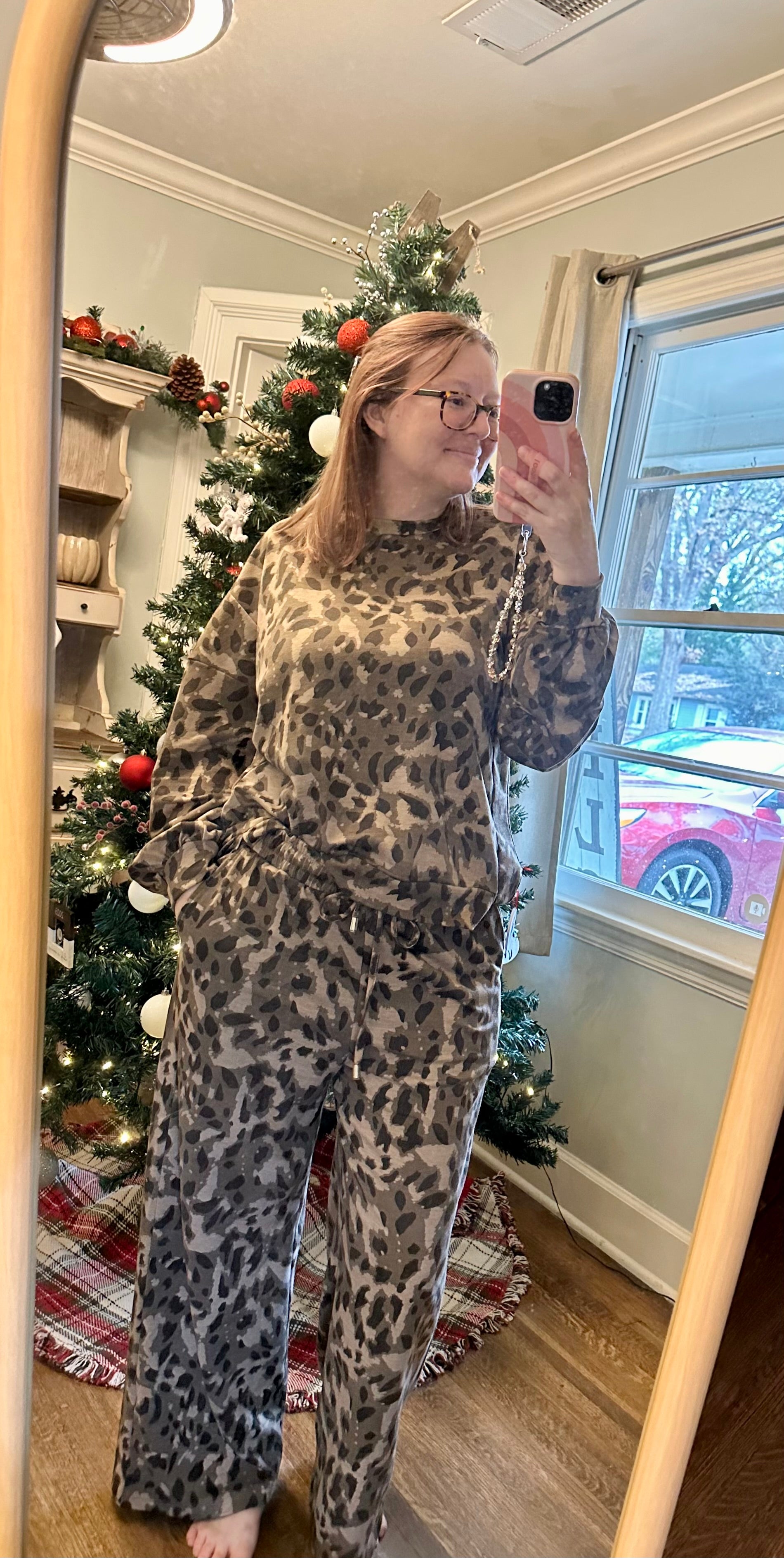 Brown Leopard 2 piece set