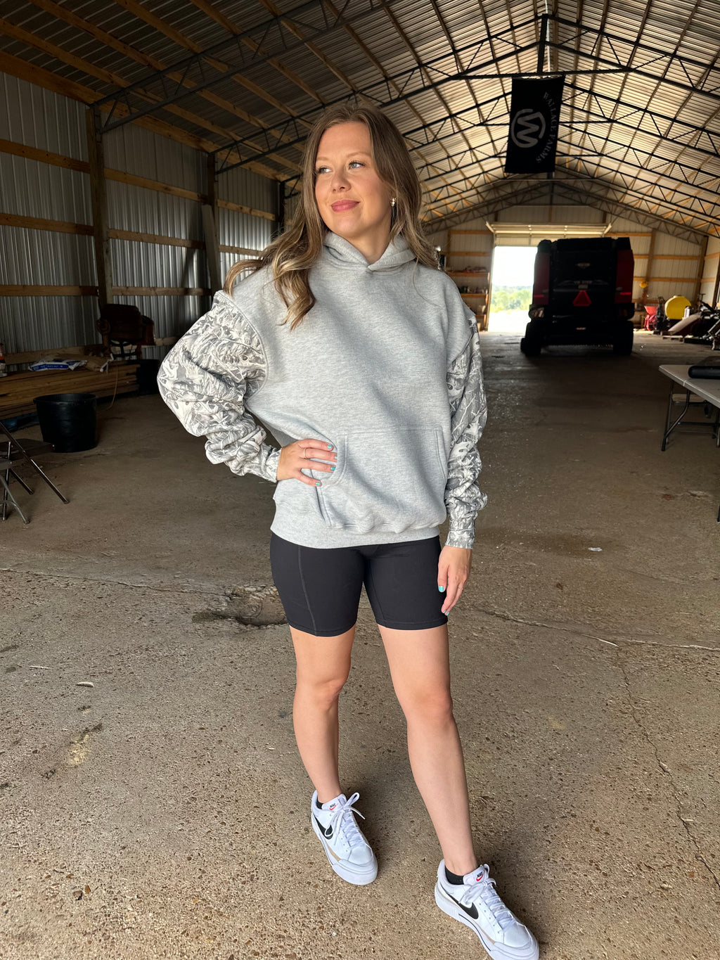 TWO TONE CAMO/GREY HOODIE