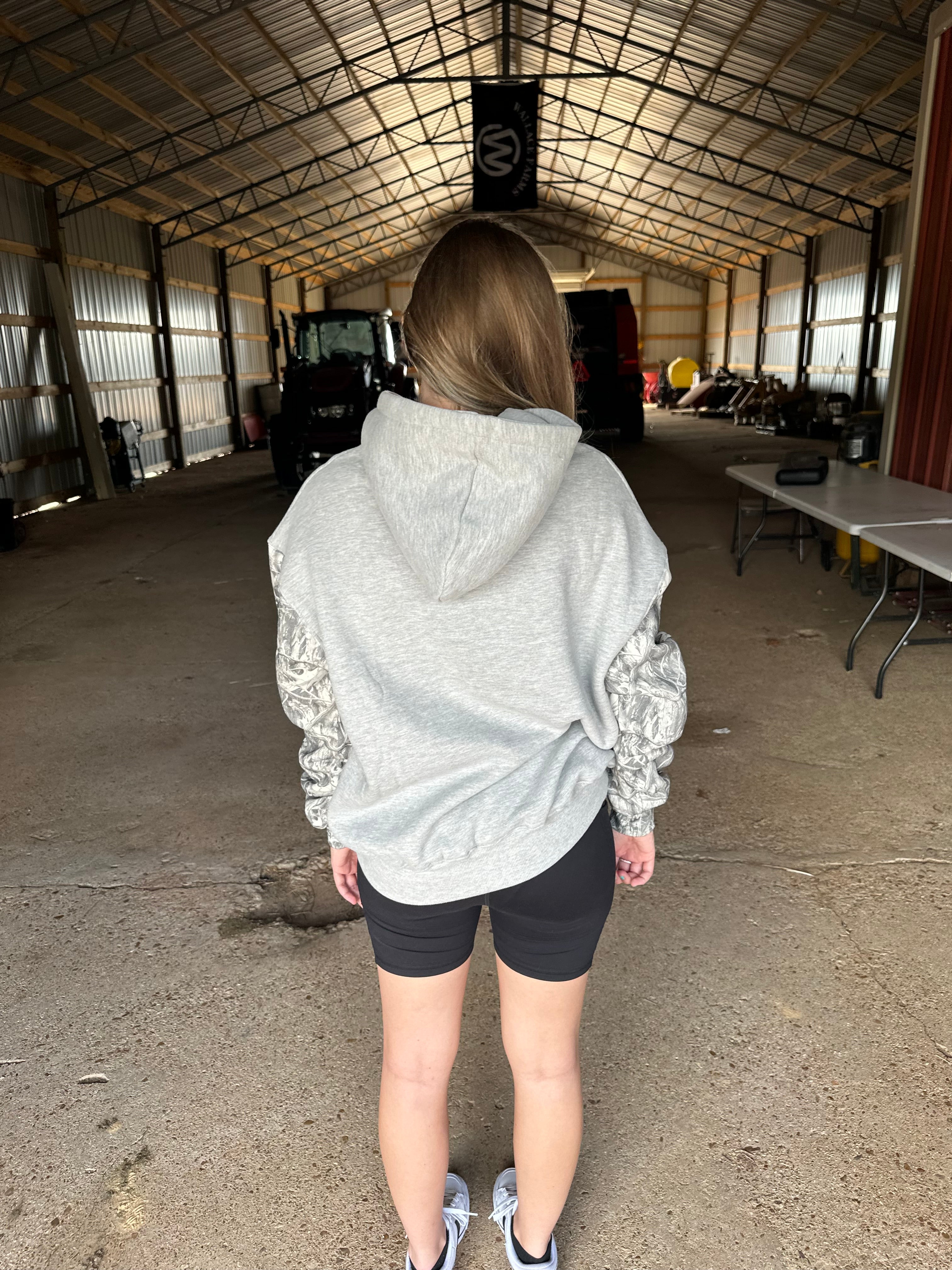 TWO TONE CAMO/GREY HOODIE